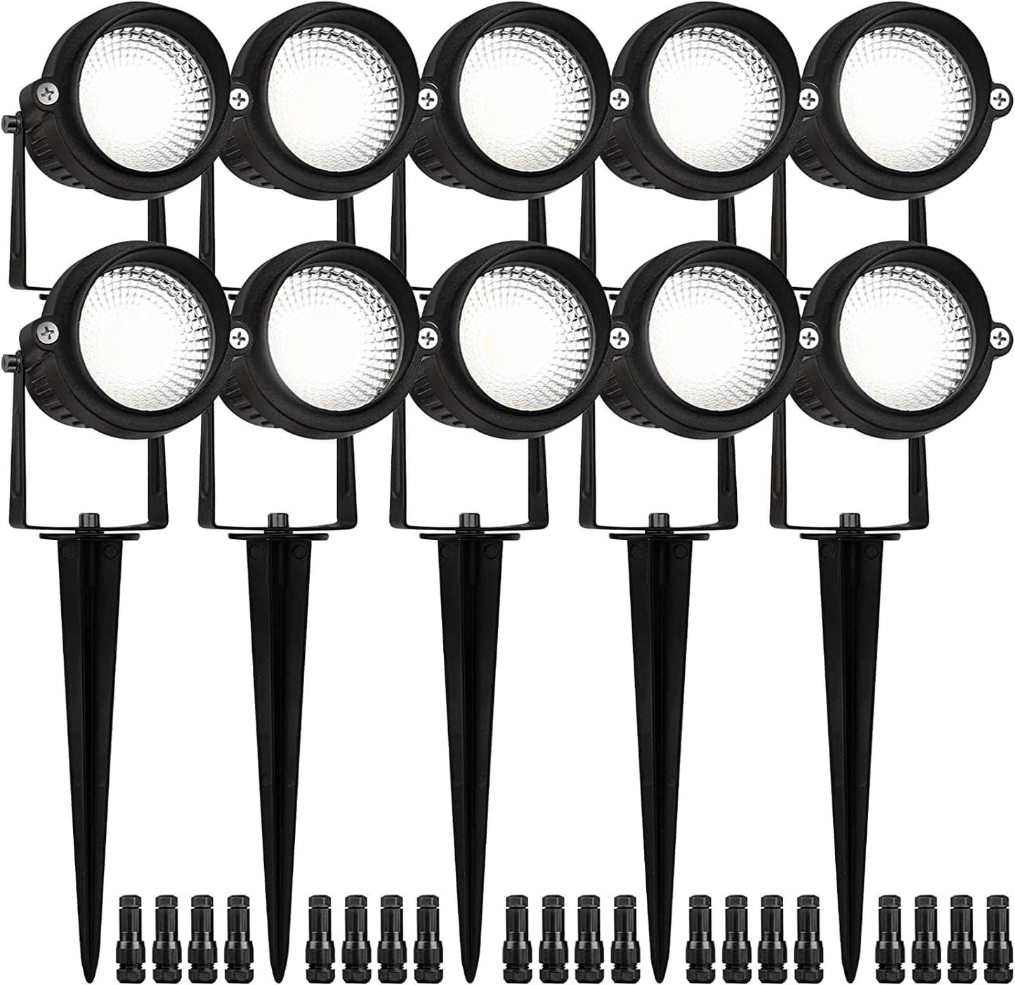 ELEGLO Landscape Lights 5000K,Low Voltage Led Landscape Lighting, 12V AC/DC Waterproof Landscape Spotlights Outdoor with Stake for Tree Flag Spot