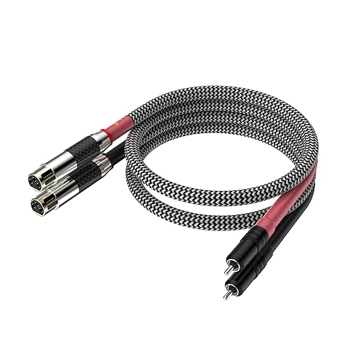 Moonsaudio Balanced Audiophile Audio 2RCA Male to Dual XLR Female Connections Cables, HiFi Interconnect Cable for Home Theater, HDTV, Amplifiers,Hi-Fi