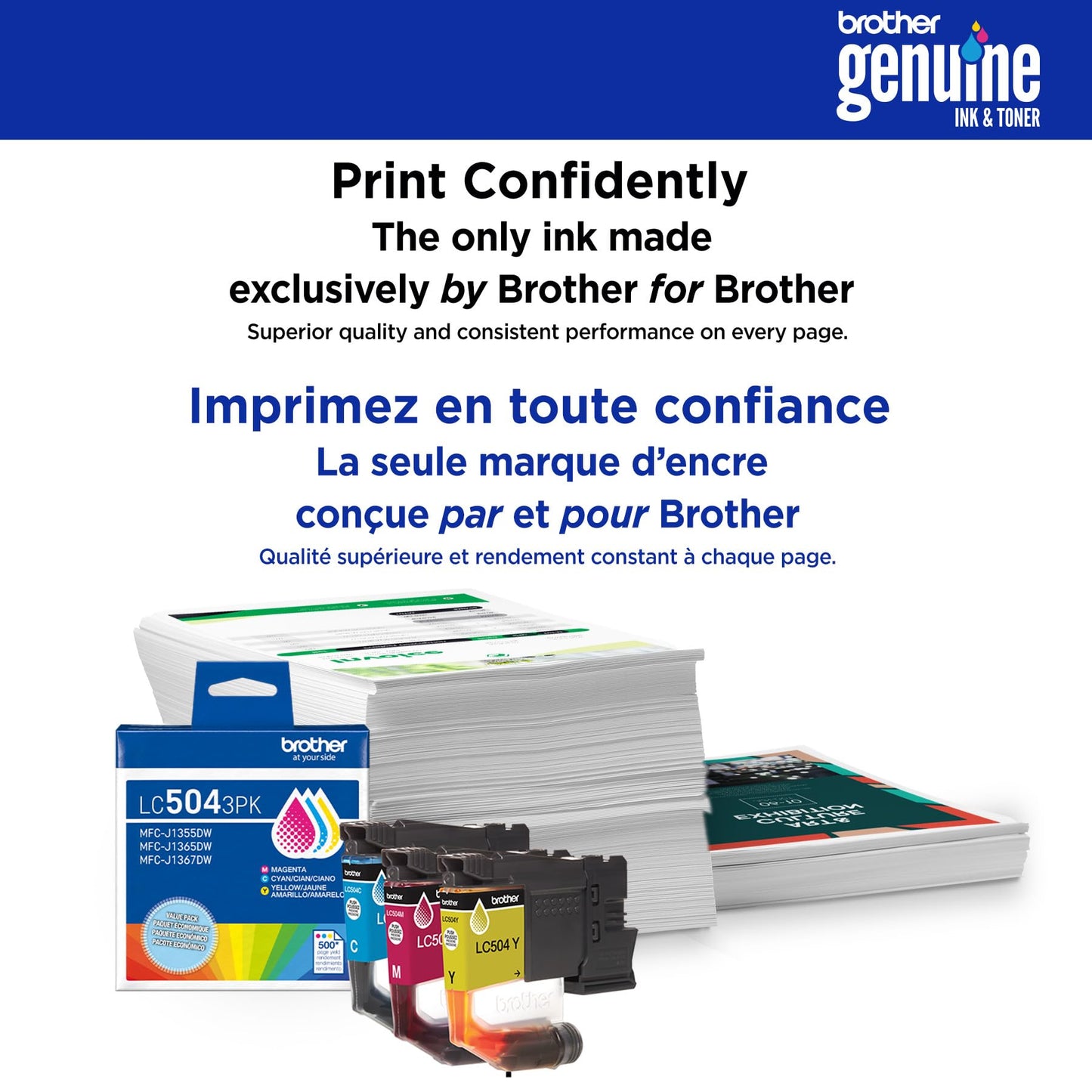Brother Genuine LC5043PK Standard Yield Cyan, Magenta, and Yellow Ink Cartridges (for use INKvestment 1355, 1365, and 1367 Printers)