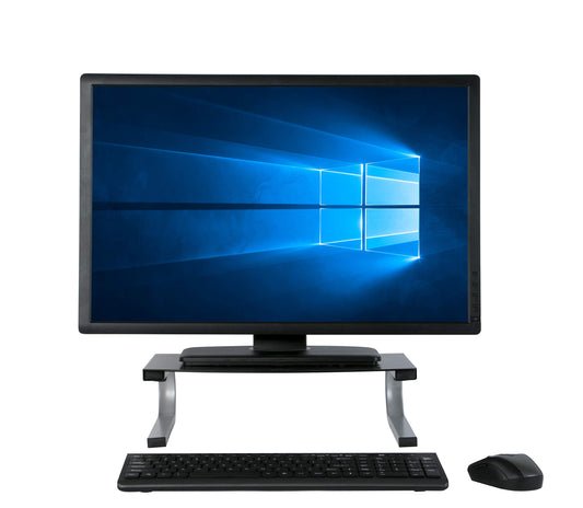 Allsop Redmond Monitor Stand, Holds 40 lbs with Keyboard Storage Space - Black (29248)