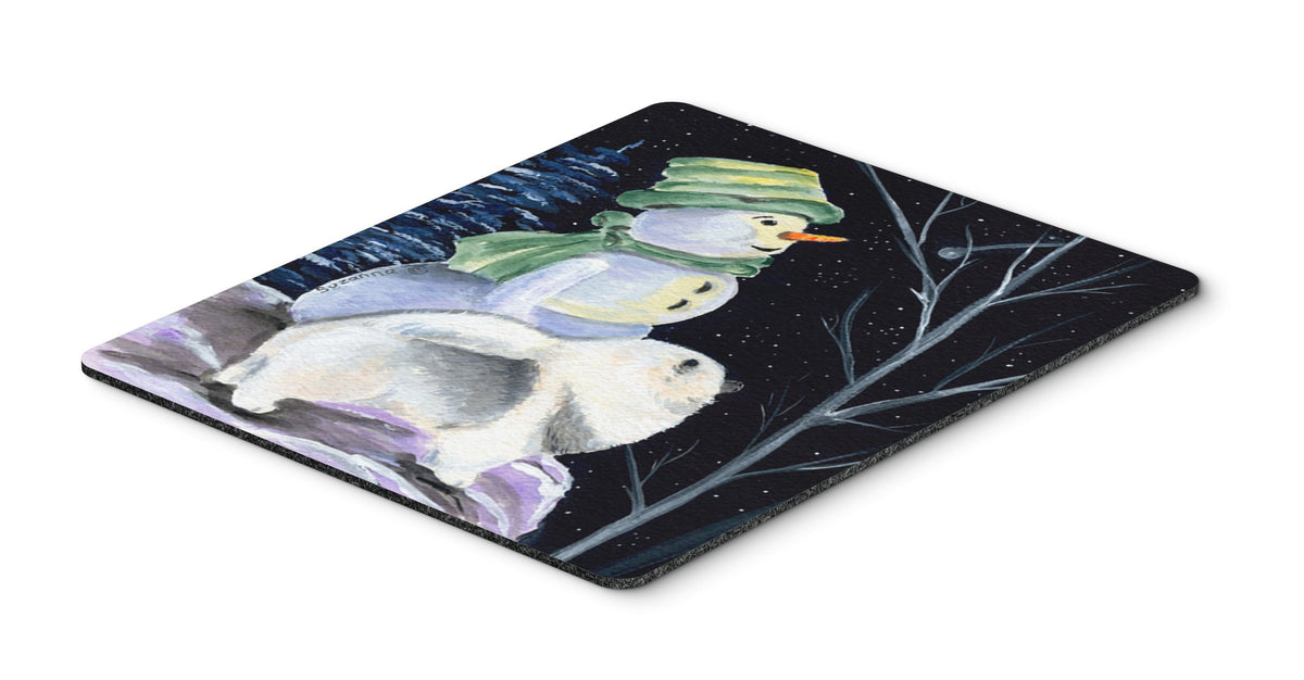 Caroline's Treasures SS8557MP Snowman with Keeshond Mouse Pad, Hot Pad or Trivet for Home Office Gaming Working Computers Laptop Mouse Mat,Washable