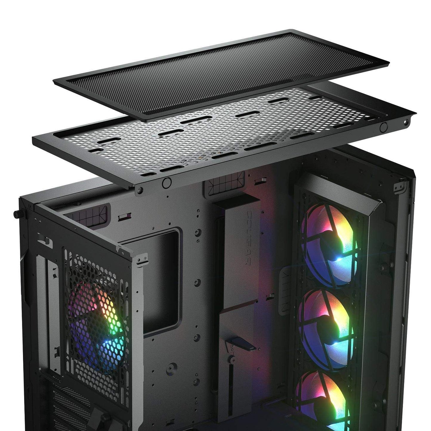 Cougar Gaming Duoface Mid Tower Case Series, Supporting 390mm Graphics Card, Incredible RGB Lighting, Two Distinct Front Panels Included, Mesh