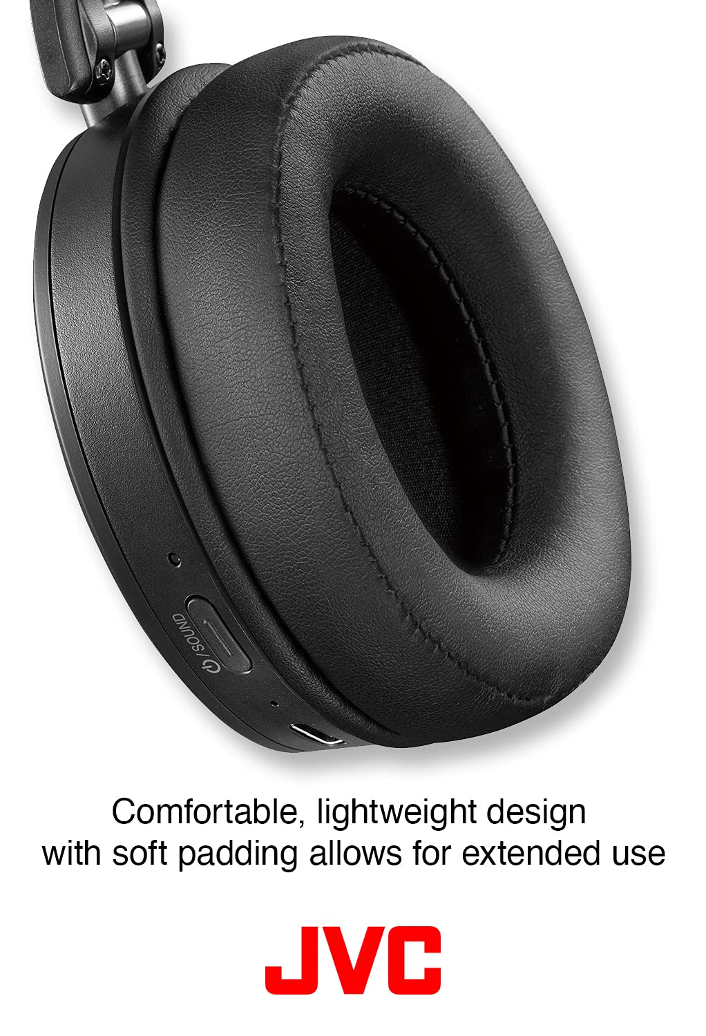 JVC Noise Cancelling Wireless Headphones, Bluetooth 5.0, 42 Hour Rechargeable Battery, Voice Assistant Compatible, Two-Way Foldable Design - HAS91NB…