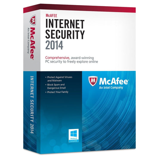 McAFEE Internet Security 2014 (Protects up to 3pcs) Instant 2015 and 2016 When Released Upgrade