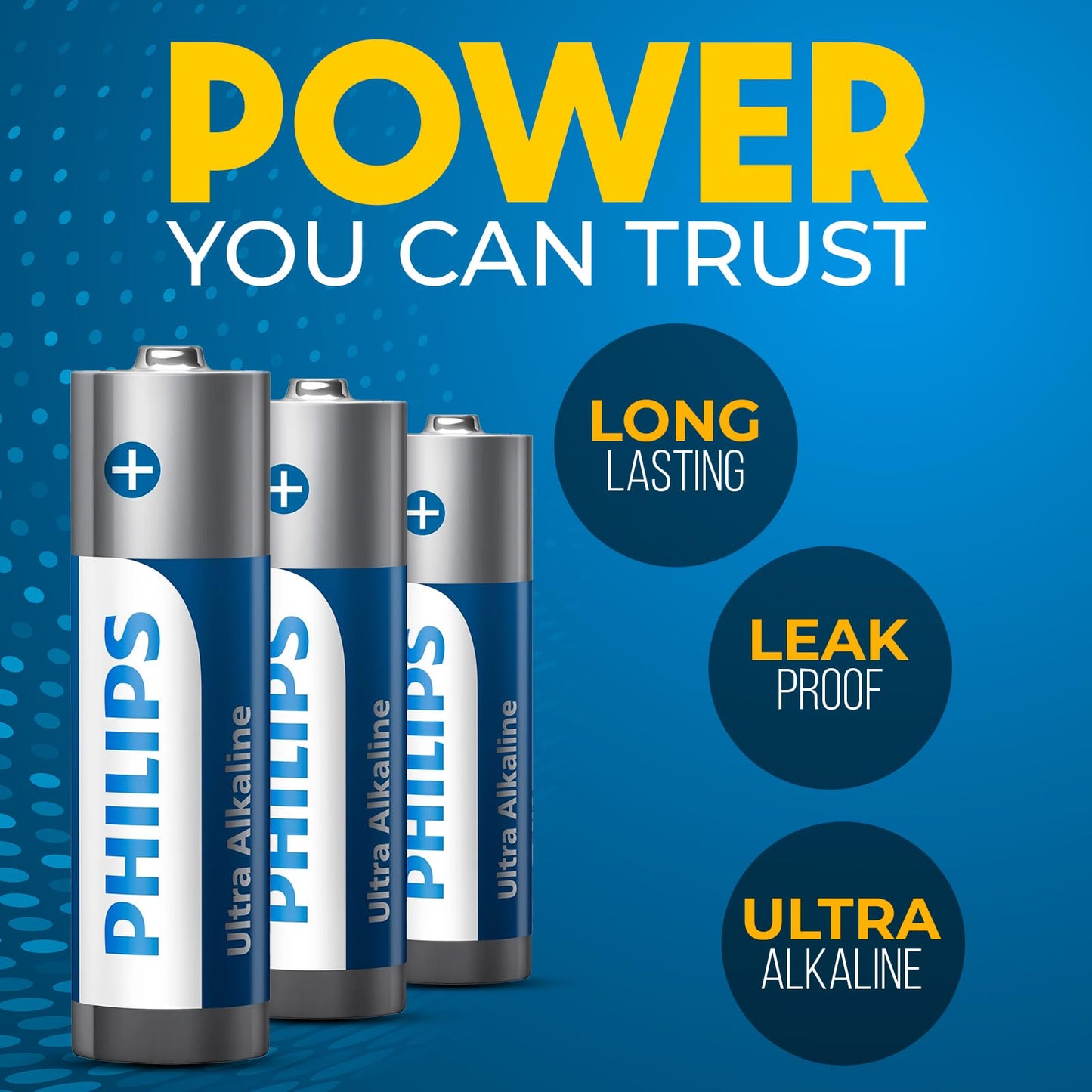 PHILIPS AA Batteries 24 Pack | 1.5v Ultra Alkaline Double A Battery | Long-Lasting | 10-Year Shelf Life | 132% More Power Then Industry Standard…