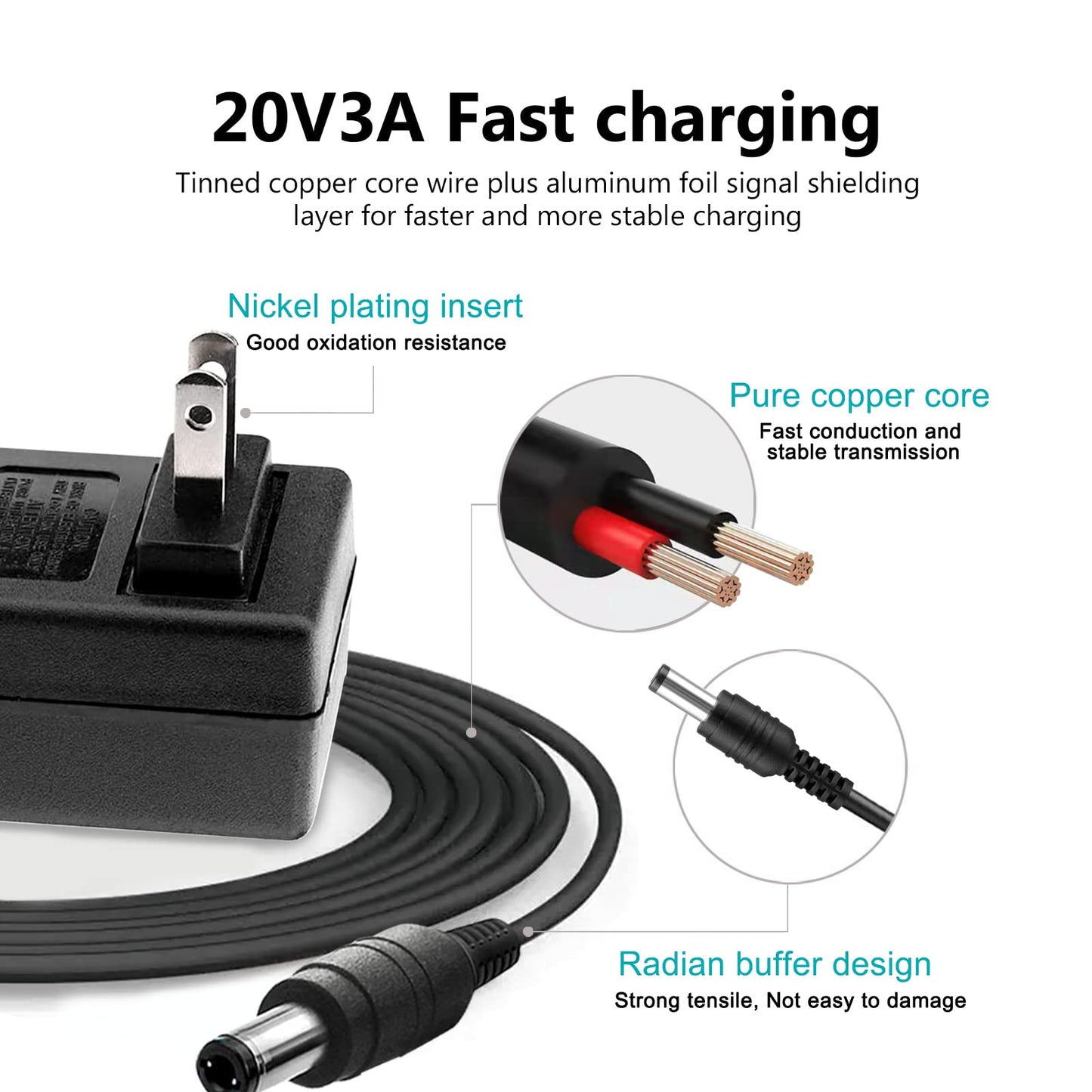 20v Charger Adapter Replacement for Sony SRS-XG500 SRSXG500 x-Series Party Speaker, Bose Solo 5 TV Sound System Speaker 418775 732522-1110 7325221110…