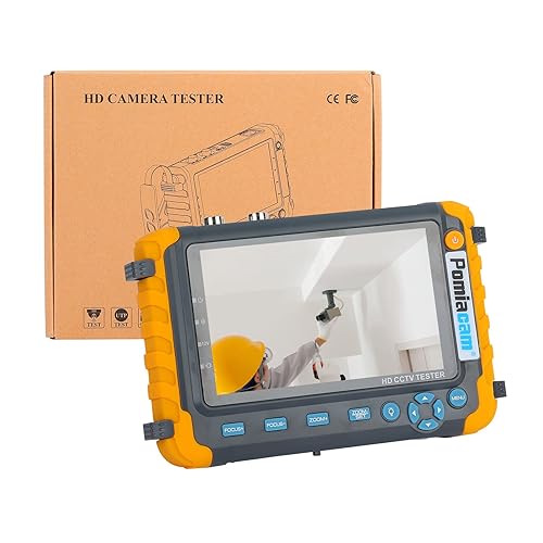 5 Inch 4 in 1 CCTV Monitor Tester, 1080P 5MP 8MP Analog Security Camera AHD/TVI/CVI/CVBS Coaxial Analog Video Monitor Tester, UTP/PTZ Cable Test, HDMI