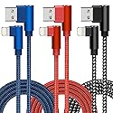iPhone Charger 10ft 3 Pack Apple MFi Certified Lightning Cable 90 Degree Fast Charging Cord, Nylon Braided USB Charging Cable Compatible with iPhone…