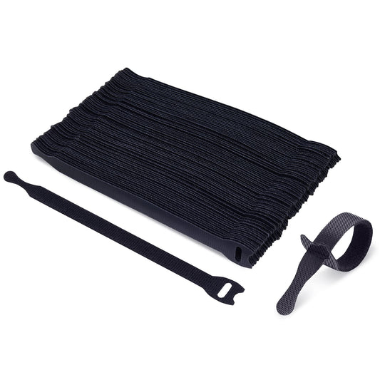 50Pk Reusable Cable Ties Cable Straps, Trilancer 8''x0.5'' Thin Wire Cord Organization Ties with Hook and Loop for Home, Office and Data