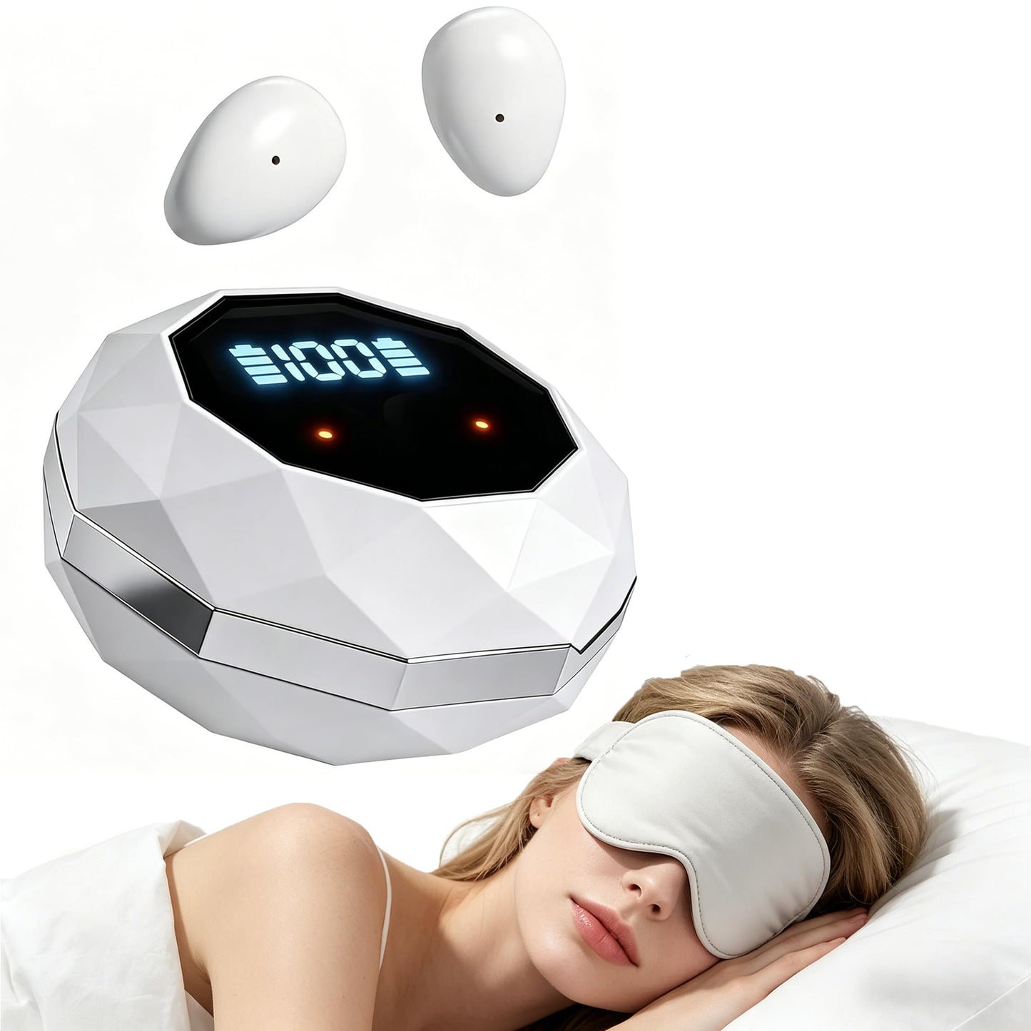 goazzzl Sleep Earbuds for Side Sleepers,Mini Invisible Wireless Earbuds for Small Ear Canals,Bluetooth 5.4, 40H Battery,Noise Blocking,Waterproof,LED