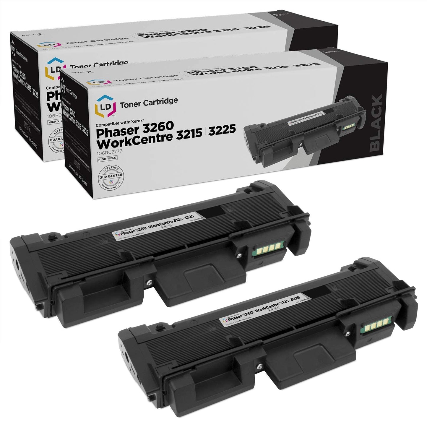 LD Products Compatible Toner Cartridge Replacement for (2-Pack, Black) Xerox 106R02777 High Yield Works with Xerox 3260, 3260 DNI, 3260 DI