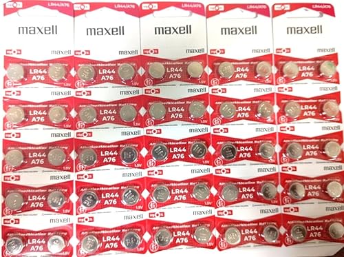 50 Pack Maxell LR44 AG13 357 button cell battery "NEW HOLOGRAM PACKAGE "