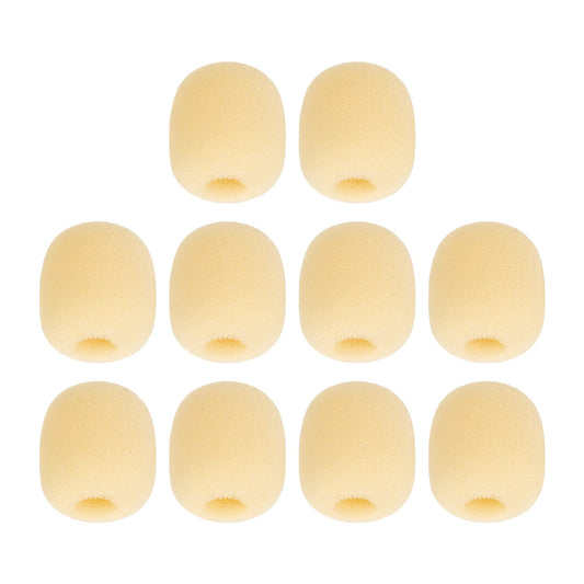 BQLZR 8mm Dia Yellow Wind Shield Mic Sponge Cover for Loudspeaker Lapel Microphone Headset Microphone EY-M02 Pack of 10