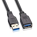 Hftywy USB Extension Cable 1.6ft, USB 3.0 Extender Male to Female Cord High Data Transfer Compatible with Webcam,USB Keyboard,Flash Drive,Hard