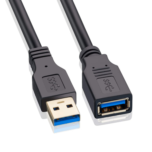 Hftywy USB Extension Cable 1.6ft, USB 3.0 Extender Male to Female Cord High Data Transfer Compatible with Webcam,USB Keyboard,Flash Drive,Hard