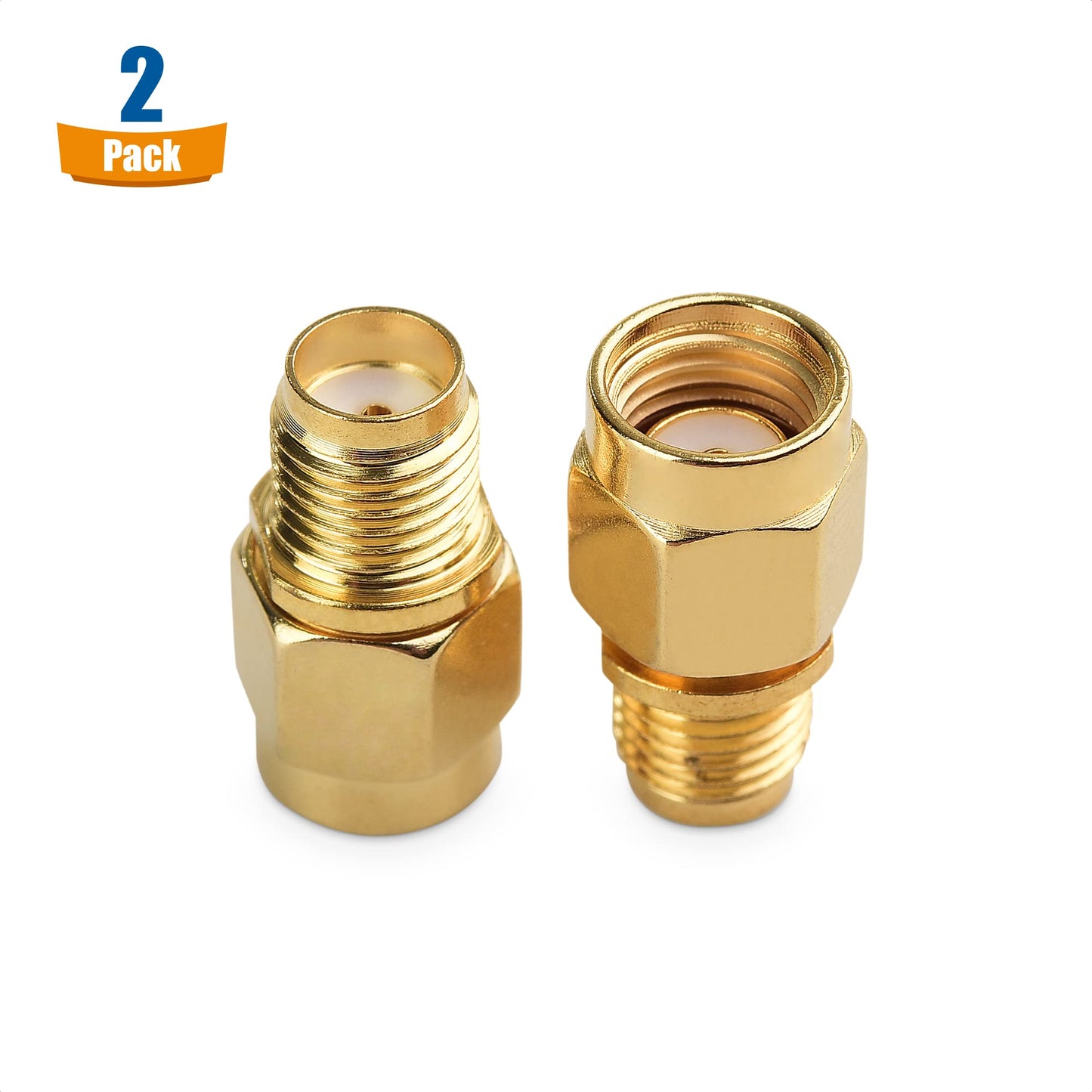 Cable Matters 2-Pack SMA Female to RPSMA Male Adapter (SMA Male to Female Reverse Polarity Gender Changer Adapter)