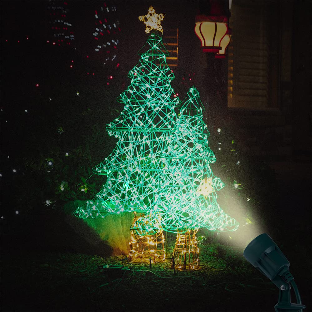 AizzKry Outdoor Spotlight Plug in, Weather Resistant, Heavy Duty Stake, Landscape Light for Yard, Flag, Holiday Decor, 6FT Cord, 120V 300LM 5000K