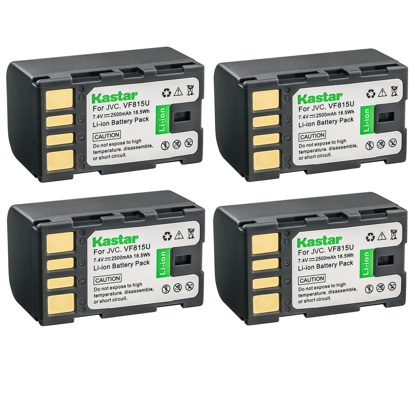 Kastar BN-VF815 Battery 4-Pack Replacement for JVC GZ-HM400EU GZ-HM400-S GZ-HM400U GZ-HM400US GZ-HM80 GZ-HM90 GZ-MG530 GZ-MG530AC GZ-MG555 GZ-MG555EK