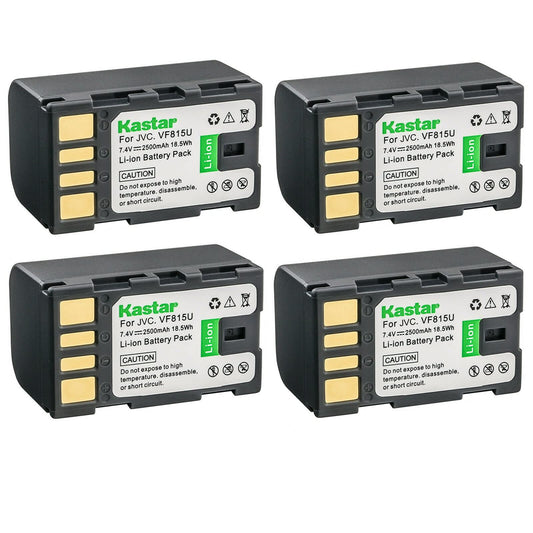 Kastar BN-VF815 Battery 4-Pack Replacement for JVC GZ-HM400EU GZ-HM400-S GZ-HM400U GZ-HM400US GZ-HM80 GZ-HM90 GZ-MG530 GZ-MG530AC GZ-MG555 GZ-MG555EK
