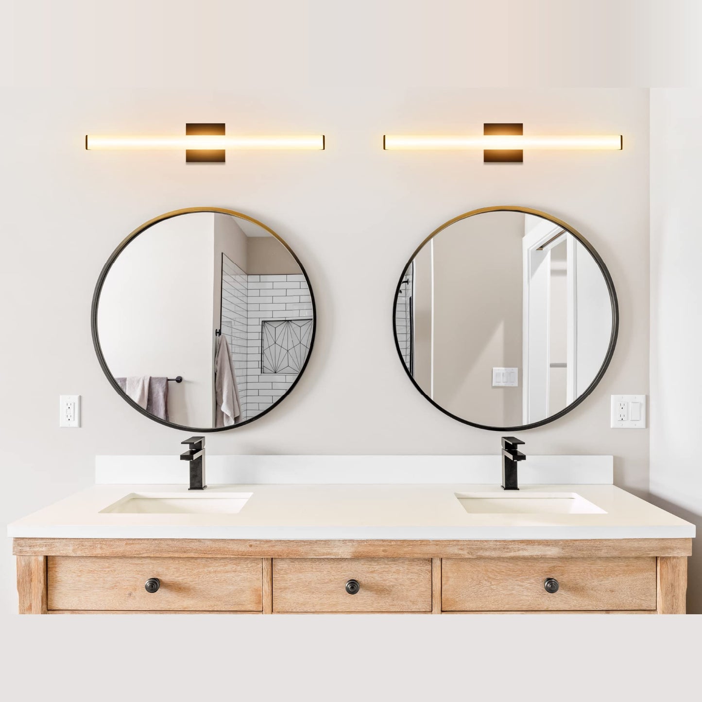 Ultralux Slim LED Vanity Light Bar - Wall Mounted, TRIAC Dimmable, Modern Bathroom Mirror Light - 14.5 W, 3000K (24 inch - 1 Pack, Black)