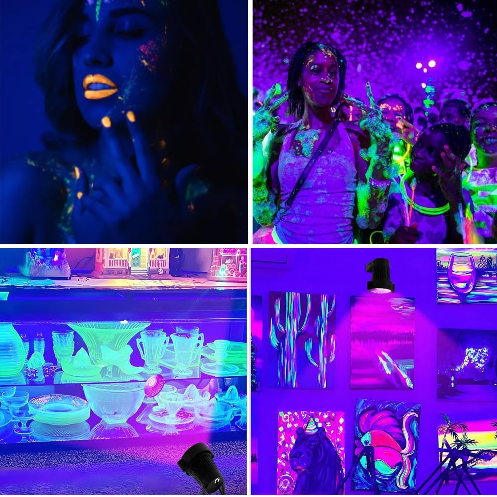 Landscape Lights Outdoor: Black Light Halloween LED Landscape Lighting for Tree Garden Yard Pathway Body Paint Fluorescent Poster | 110V UV Blacklight