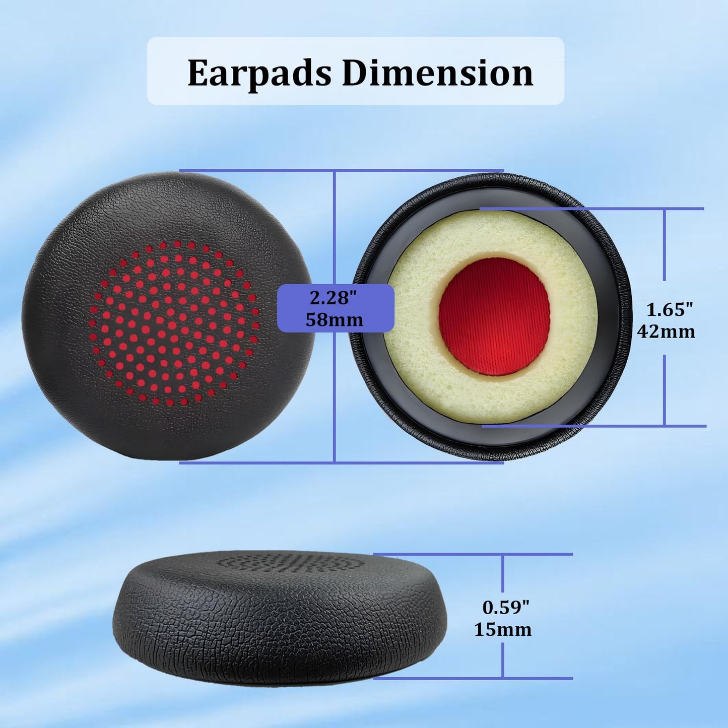Ear Pads for Plantronics Headset Replacement Ear Cushions Compatible with Plantronics Blackwire C310 C320 C3200 C3210 C3220 C3320 Jabra Evolve 65 40