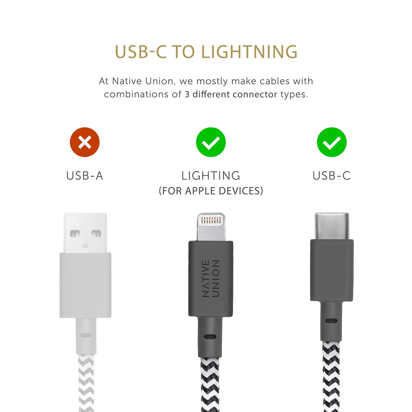 Native Union Belt Cable USB-C to Lightning - 10ft Ultra-Strong Reinforced Cable [MFi Certified] for iPhone 14, Phone 14 Plus, iPhone 14 Pro, iPhone…