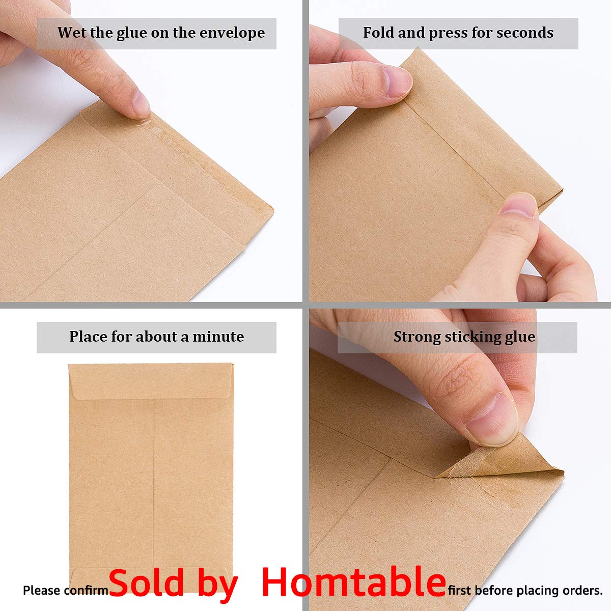 100 Pack Small Coin Envelopes Self-Adhesive Kraft Paper 2.25"×3.5"