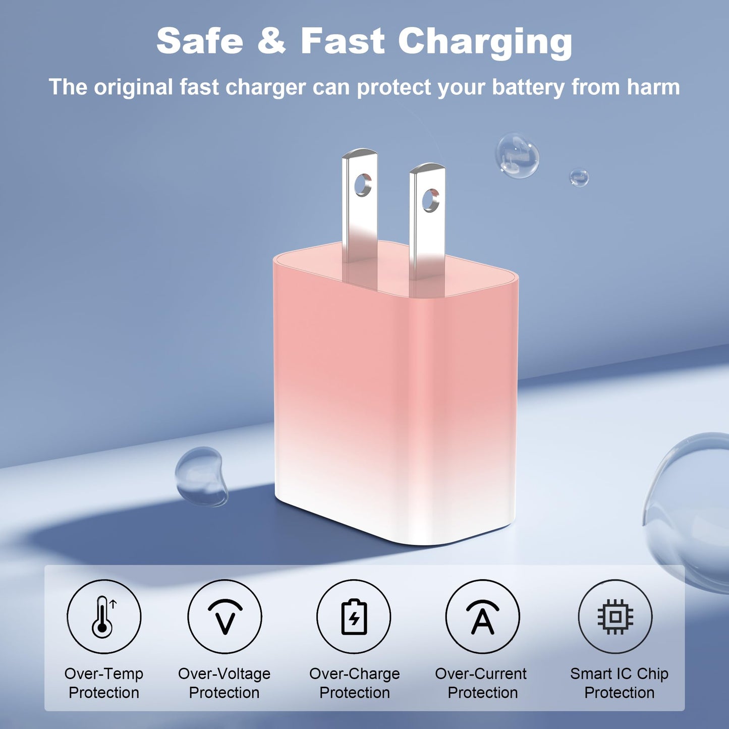 GREPHONE iPhone Charger Fast Charging,20W PD USB C Wall Charger 4 Pack with 6FT Fast Charging Cable - Fast Charger for iPhone 14/14 Pro Max/13/13