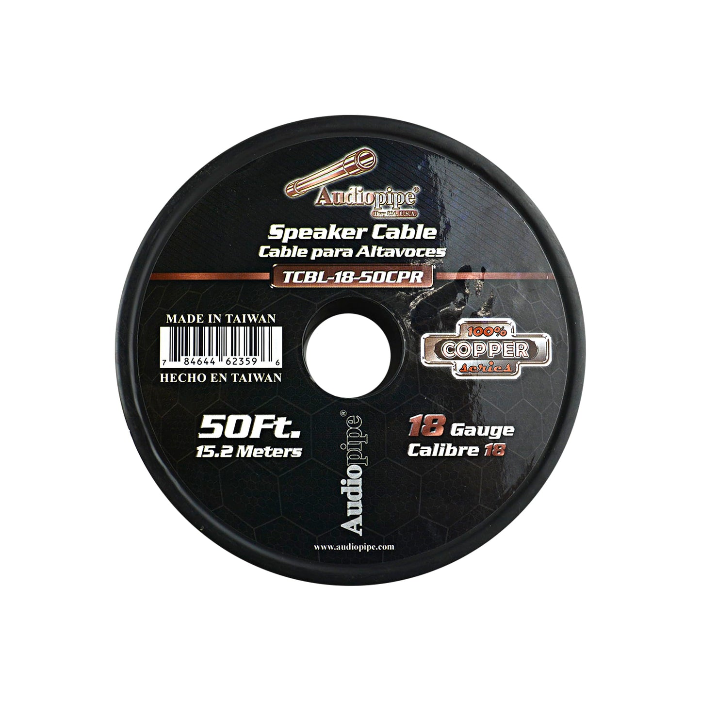 AudioPipe TCBL 100 Percent Copper Series Speaker Wire Roll - Clear PVC Jacket (18 AWG, 50 Feet)