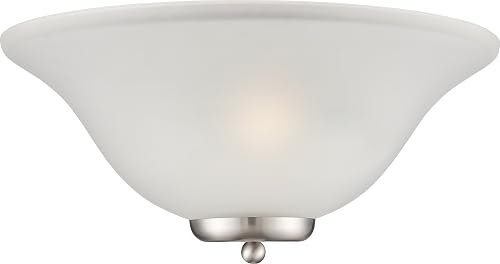 Nuvo Lighting 60/5382 Ballerina One Light Wall Sconce with Frosted Glass, Brushed Nickel