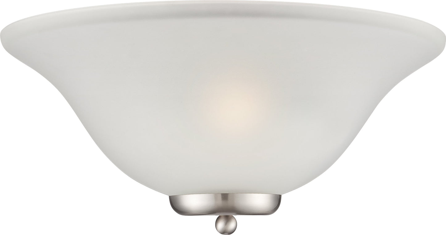 Nuvo Lighting 60/5382 Ballerina One Light Wall Sconce with Frosted Glass, Brushed Nickel