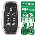 Autel Universal 7-Button Smart Key, Key Fob Replacement for 700+ Vehicles, 130FT Remote, KM100 Compatible, OE Quality