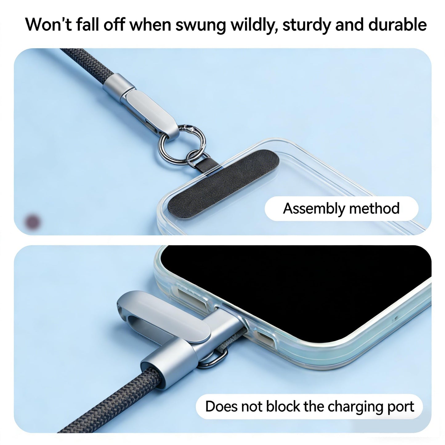 Cohztzty Nylon Braided Lanyard Charging,2-in-1Charging Data Cable with 120W USB-C to Lighting Fast Charge for iPhone(Black,1.2m)