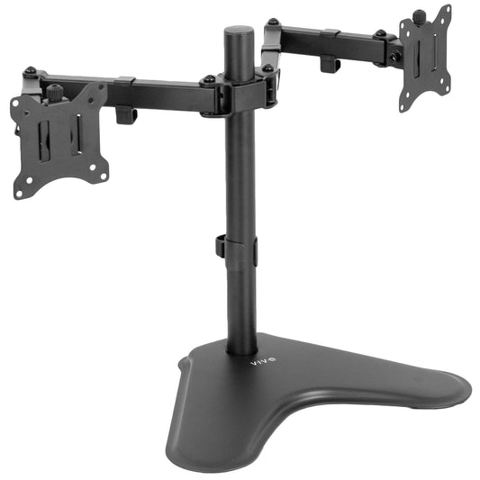 VIVO Dual 13 to 30 inch Monitor Free-Standing Mount, Fully Adjustable Desk Stand, Holds 2 Flat or Curved Display Screens, STAND-V102F