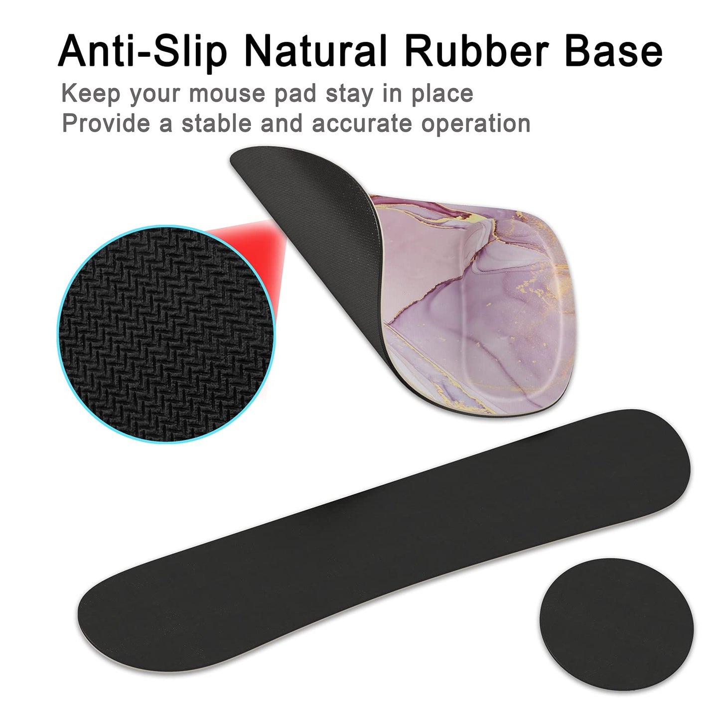Keyboard Wrist Rest Memory Foam Ergonomic Mouse Pad with Computer Wrist Support Set with Non-Slip Rubber Base Coaster for Home, Office Easy Typing