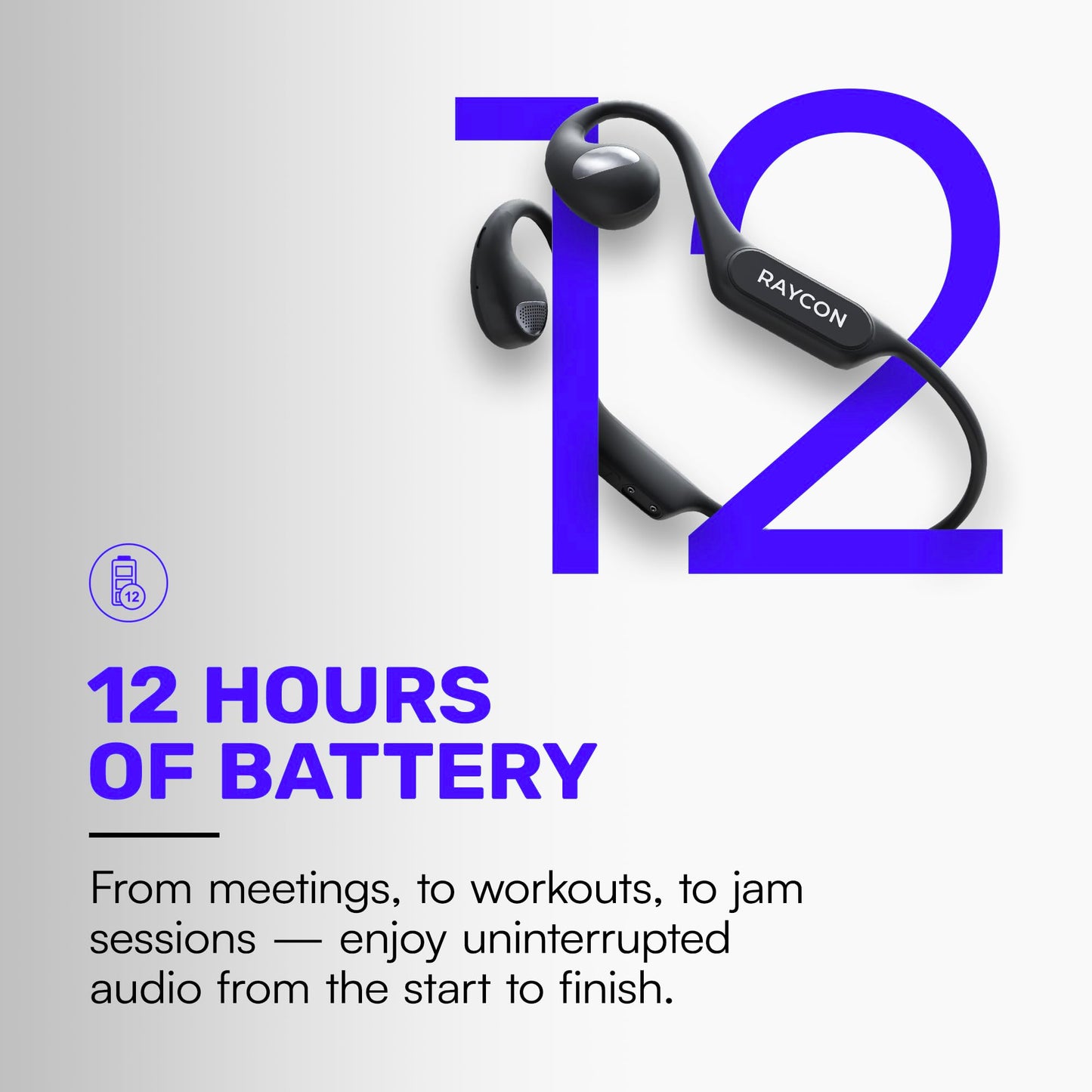 Raycon Open Headphones - Lightweight Wireless Over-Ear Design with Immersive Sound Quality, Long Battery Life, and Comfortable Fit for All-Day Wear…