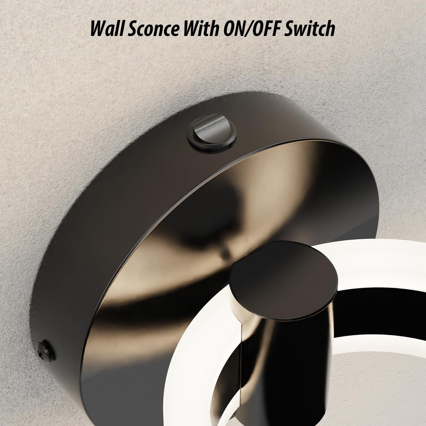 PHIXART LED Wall Sconces with ON/Off Switch, Matte Black Rotatable Hardwired Wall Light Fixtures, Built in USB Charging Port, Modern Wall Decor