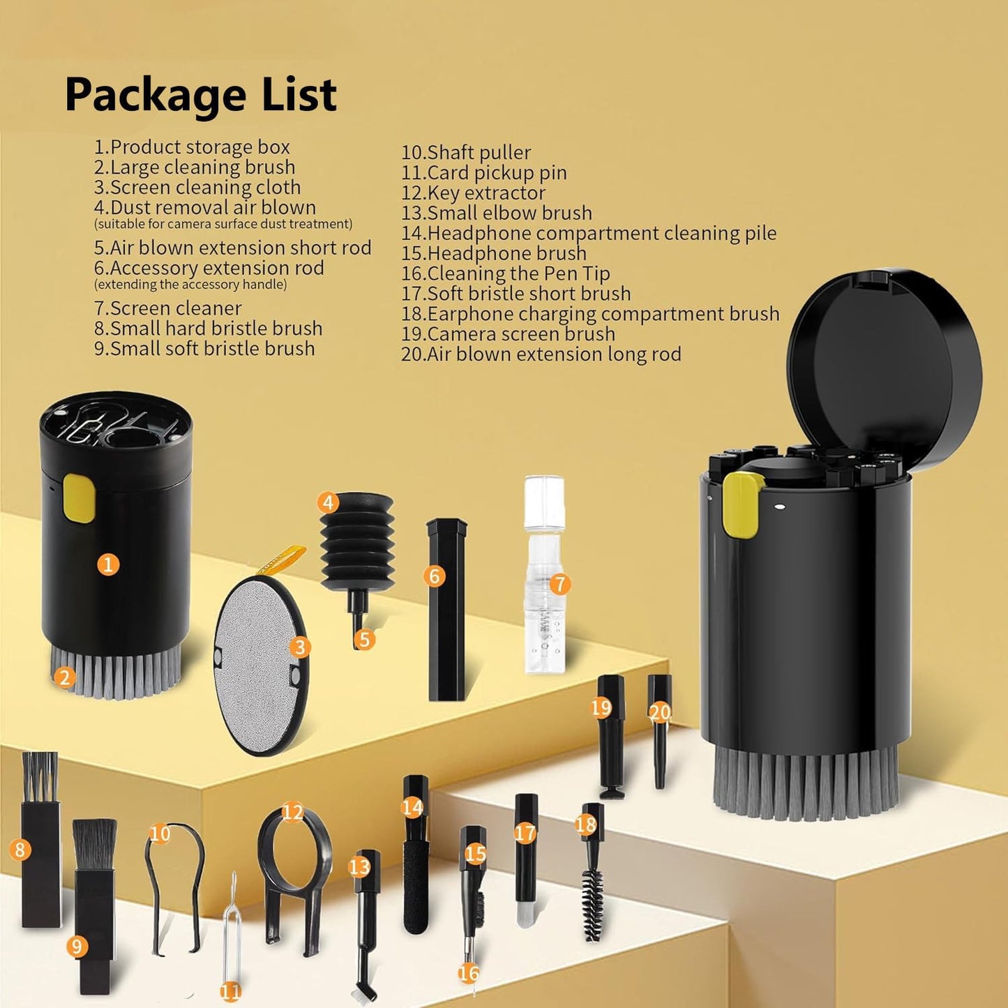 20 in 1 Multifunctional Cleaner Kit fit for Electronic Devices, Keyboard Cleaning Kit, Versatile Computer Screen Cleaning Brush Tool