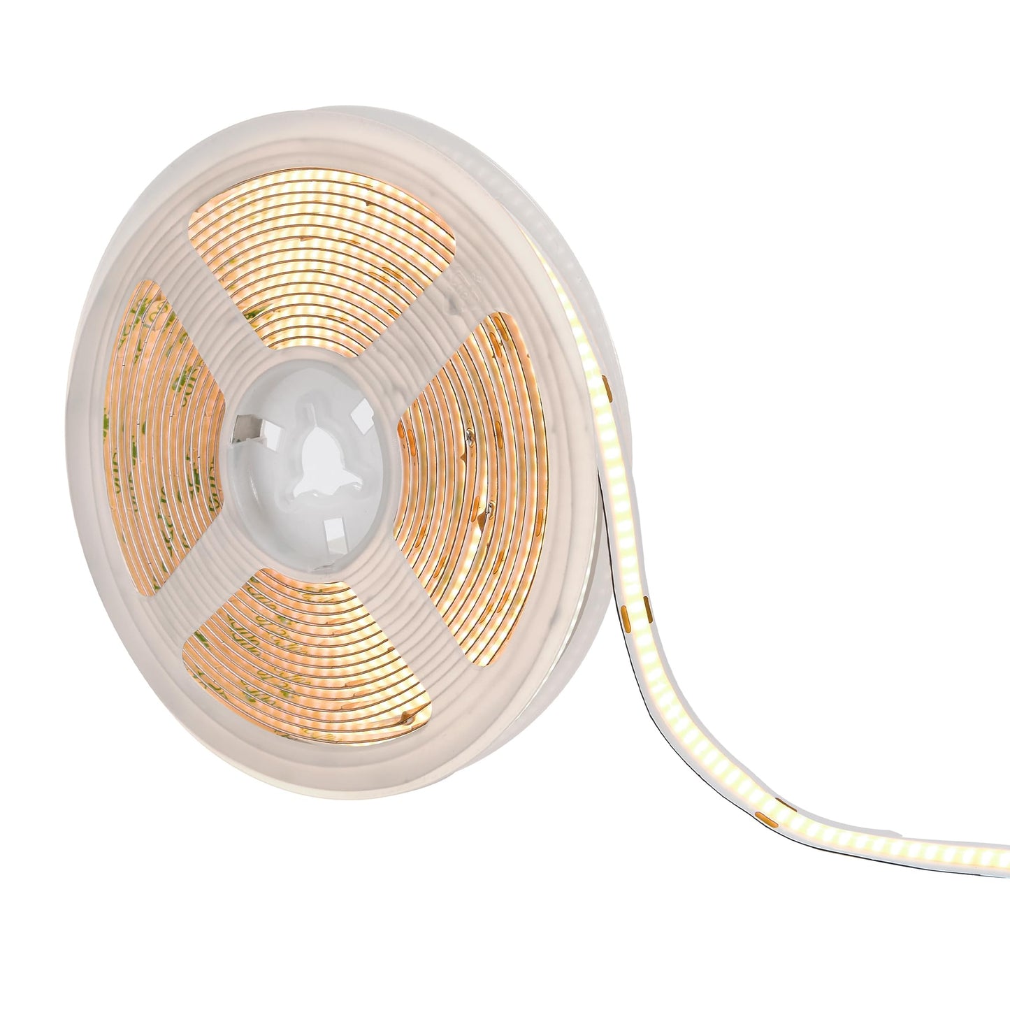 Maxxima 16.5 ft. COB LED Strip Light Spool, Plug-in Or Hardwired with Power Supply, 3000K Warm White, Dimmable, Self Adhesive Cuttable Rope Tape Light