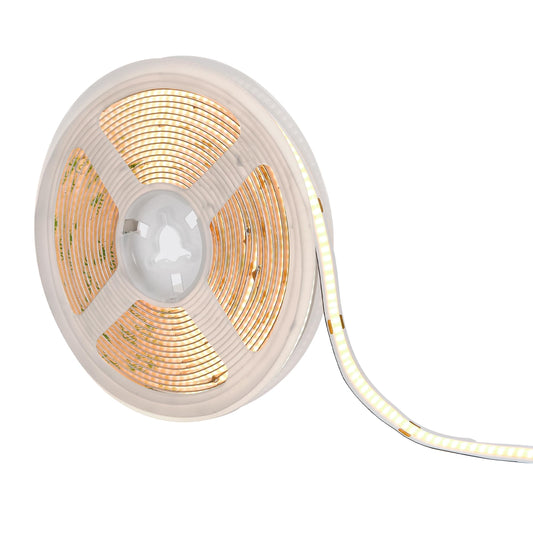 Maxxima 16.5 ft. COB LED Strip Light Spool, Plug-in Or Hardwired with Power Supply, 3000K Warm White, Dimmable, Self Adhesive Cuttable Rope Tape Light