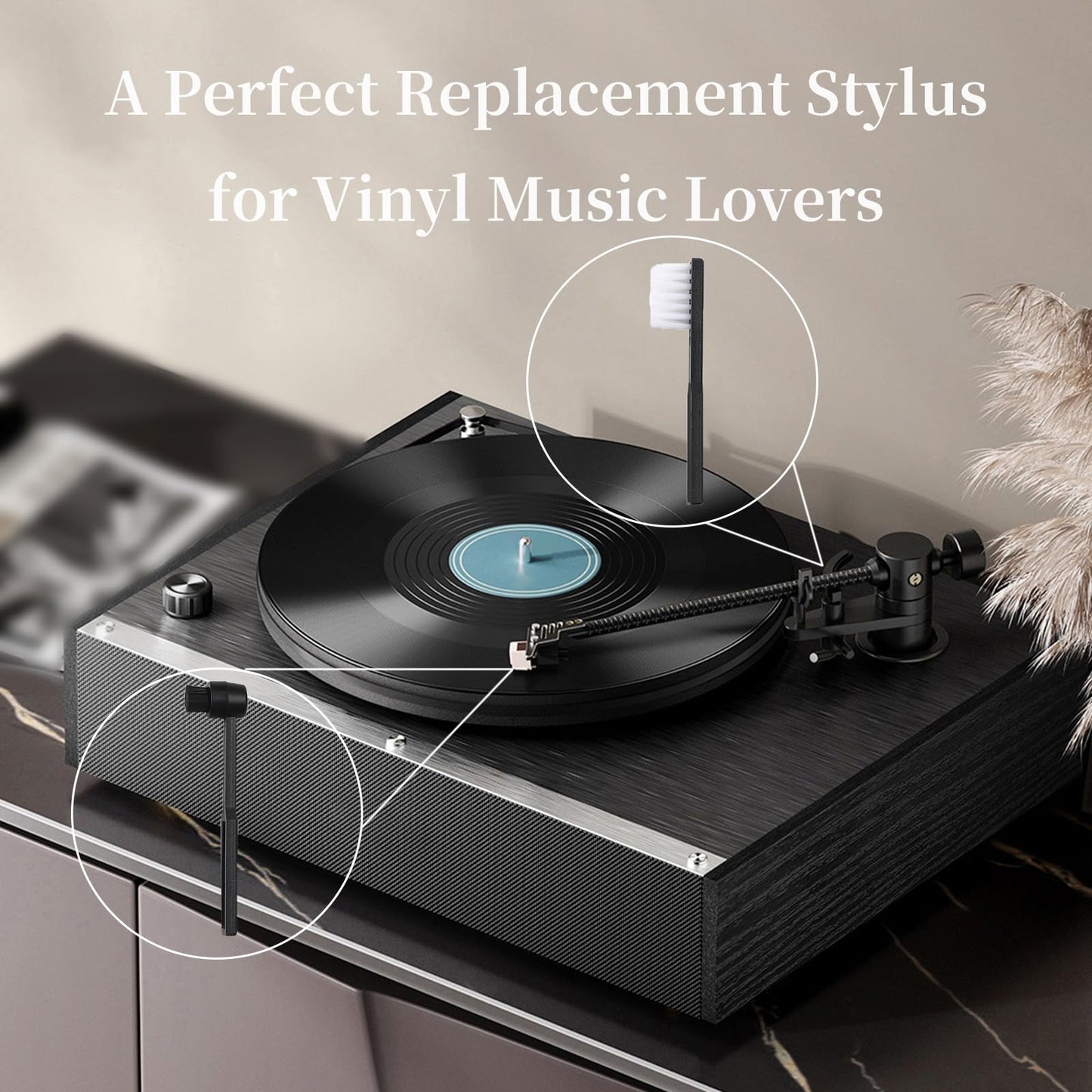 ATN3600L Replacement Stylus Applicable to for AT-LP60X, AT-LP60XBT, AT-LP60XBT-USB Turntables and AT3600L Cartridges.With 2 PCS Turntable Needle