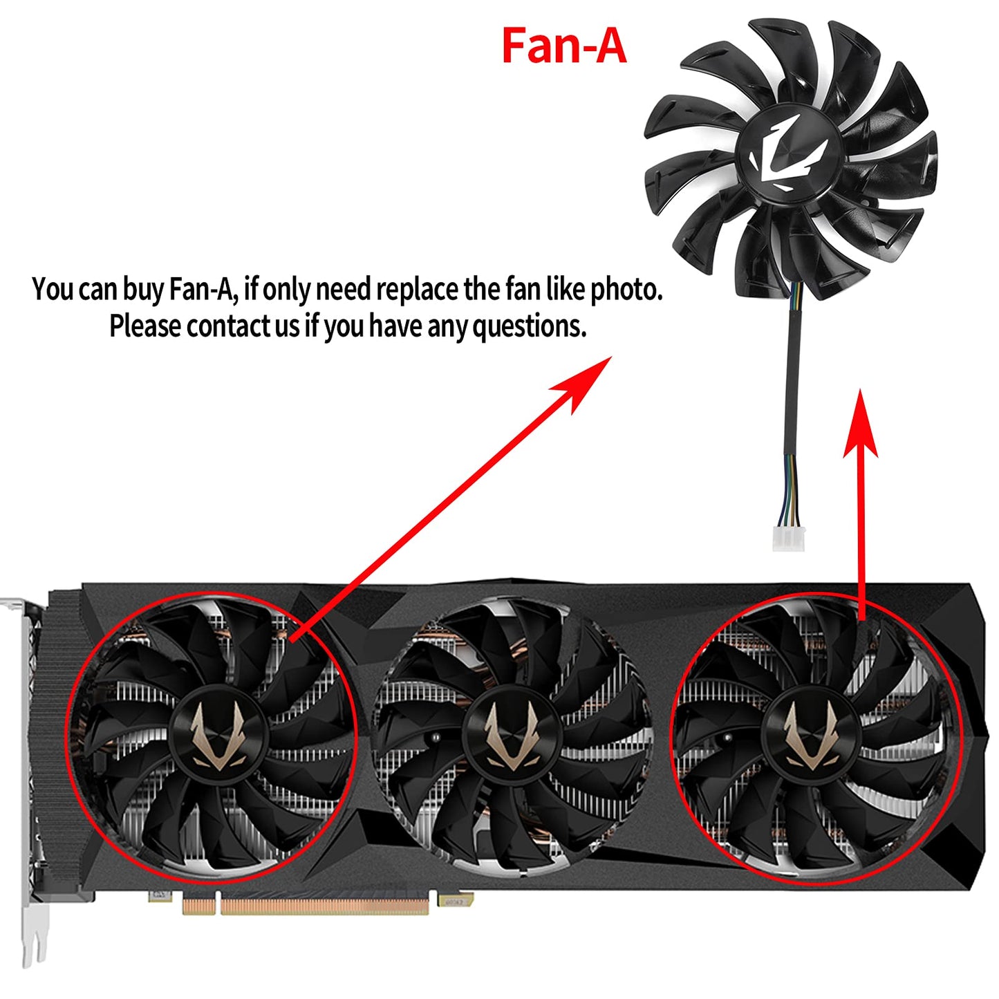 inRobert RTX2080 GPU Fan Replacement for Zotac RTX 2080 Ti AMP Graphics Card Cooling Fan (Full Set)