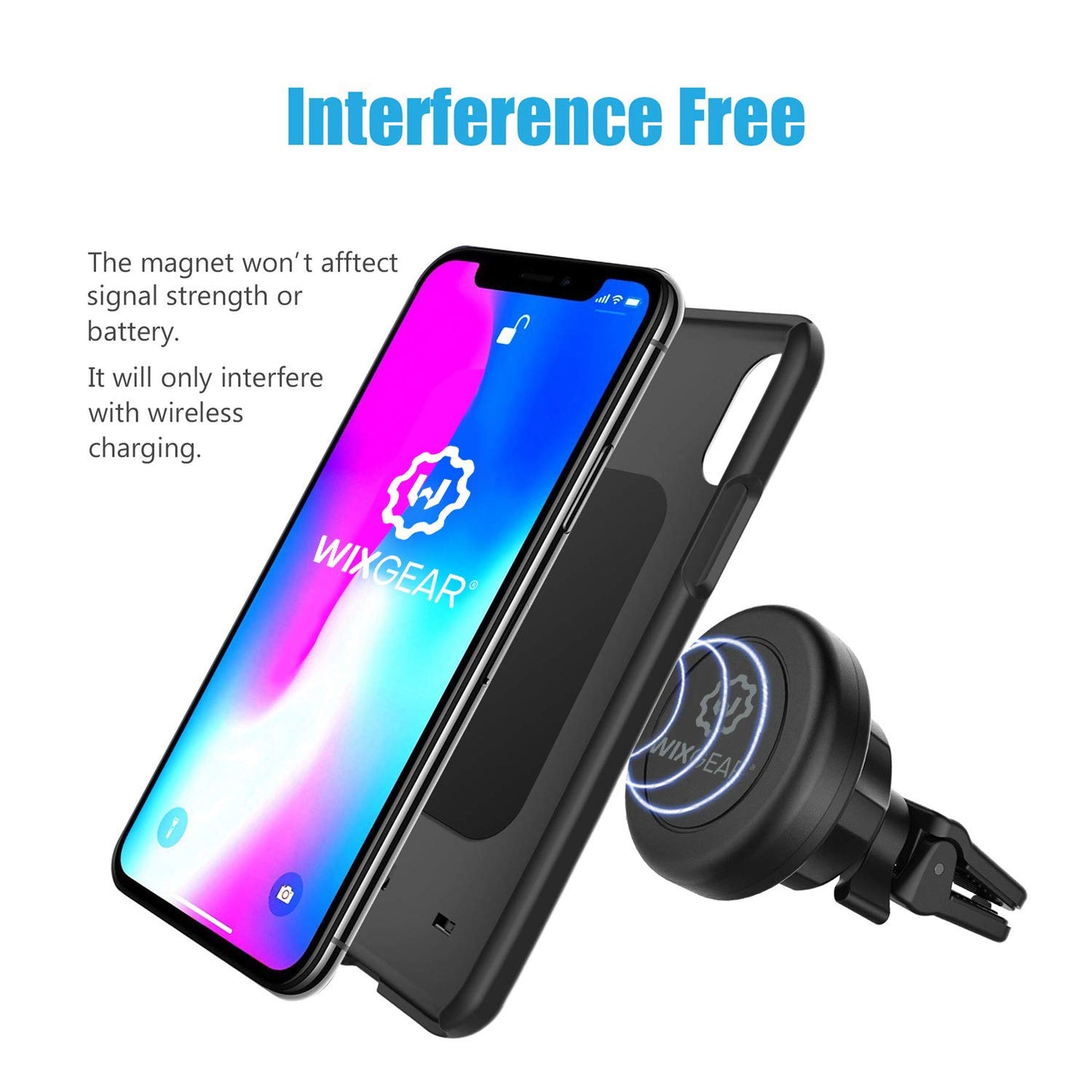 WixGear Universal Twist-Lock Air Vent Magnetic Car Mount Holder for Cell Phones with Fast Swift-snap Technology - Supports Devices up to 14oz