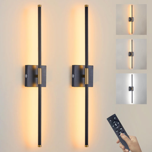 15800 mAh Battery Operated Wall Sconces with Remote Control Dimmable Wall Sconces Set of Two 3000K LED Black and Brass Wireless Wall Light Battery