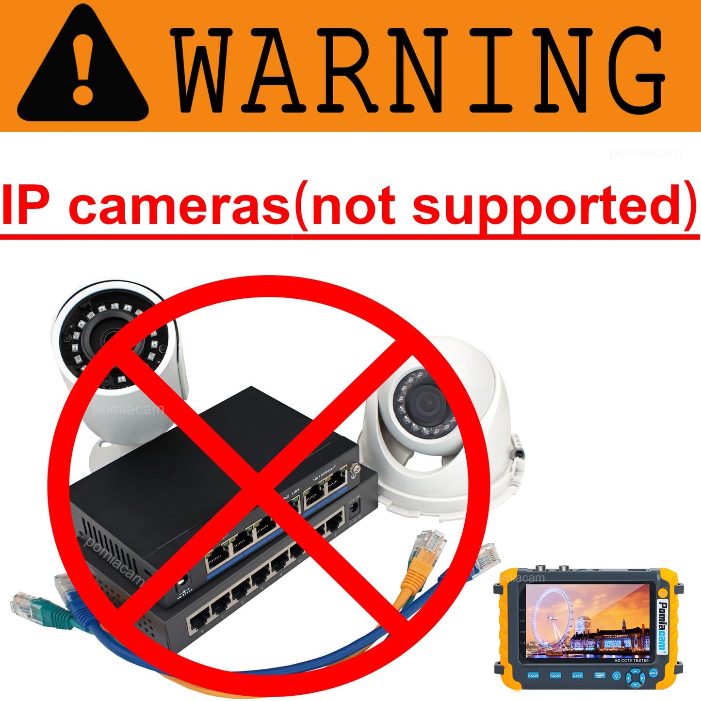 AHD CCTV Monitor Camera Tester IV8W 5 Inch 4-in-1 8MP AHD TVI 8MP CVI CVBS 1080P Coaxial HD Video Testerr Support RS485 PTZ Controller/UTP Cable