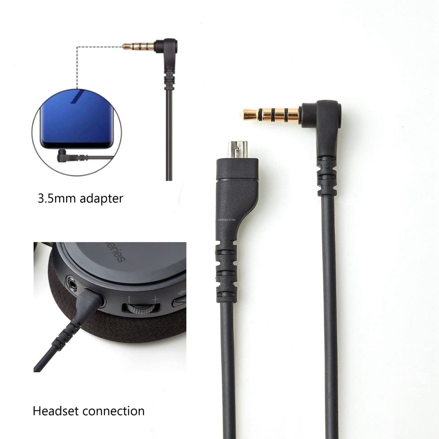 EARLA TEC Replacement Audio Cable Cord, Compatible for SteelSeries Arctis 3 /Arctis 5/ Arctis 7 /Arctis Pro Wireless Gaming Headphones (Audio Cable