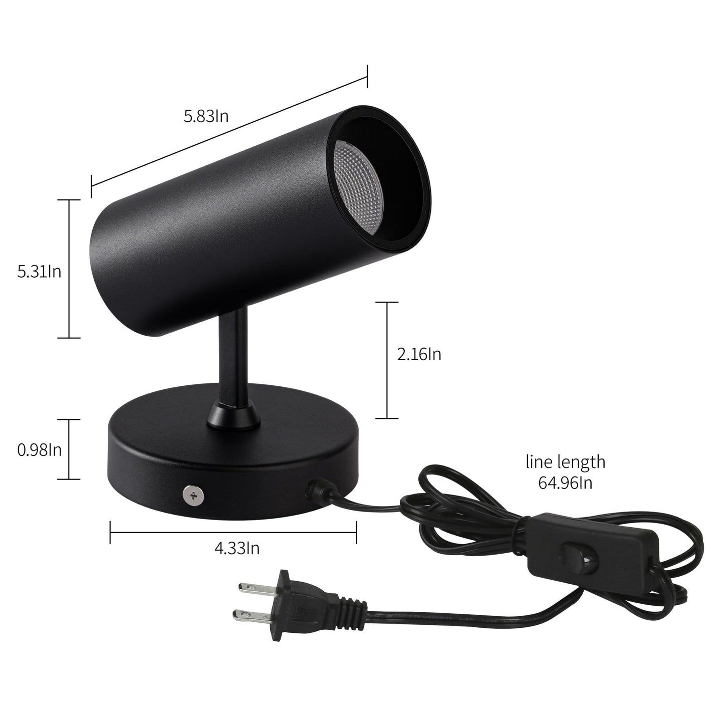 Aisilan LED Spotlight Uplighting Indoor, Plug in Wall Scones Accent Ceiling Spot Light Up Light Fixture for Plant Art Picture Gallery Paintings, CRI