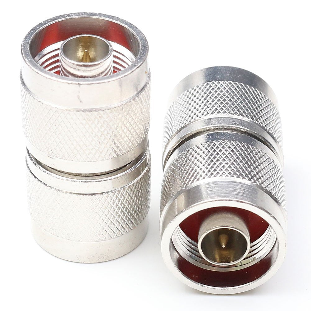 ANHAN N Type Connectors N Adapters N Type Coax Connector Walkie Talkie N adapters RF coaxial Cable Adapter (N Male to Male 2pack)