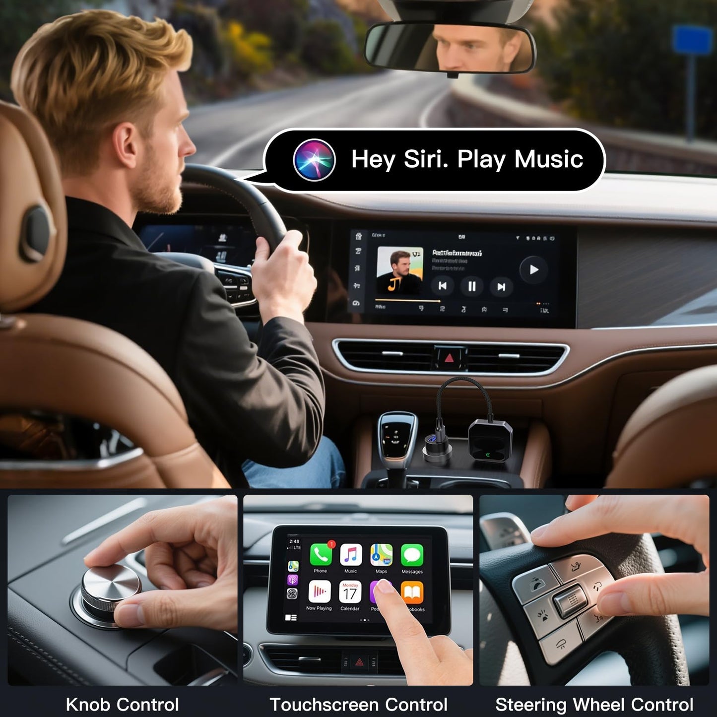 BLUMOST Wireless CarPlay Adapter for Apple iPhone [2026 Upgraded] - Convert Wired to Wireless CarPlay, Plug & Play, No Latency, Compatible with iOS